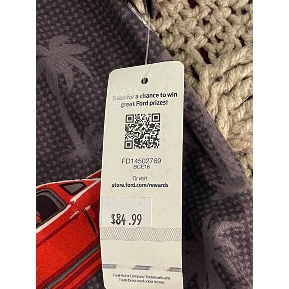 David Carey Originals Mustang Print Button-Up Short Sleeve Shirt Men's sz XL blk - Picture 2 of 14